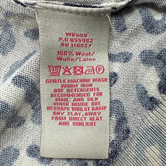 Boden 100% Wool Cardigan Sweater, Leopard Animal Print, Size 14, FLAW - Picture 4 of 8